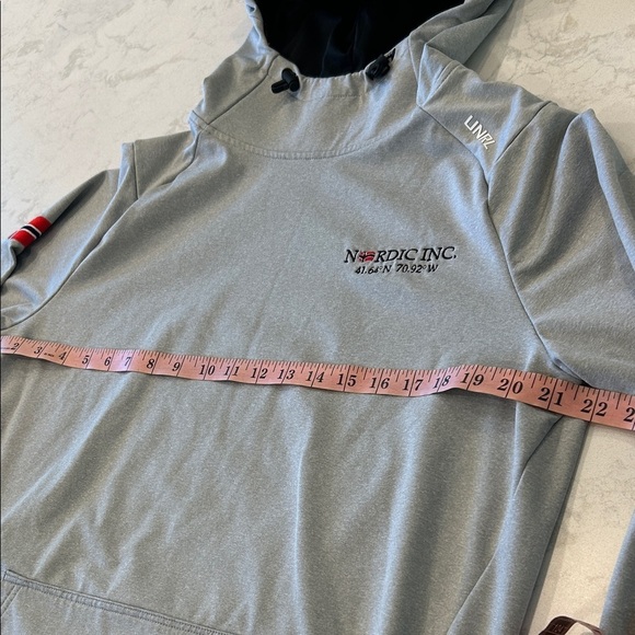 UNRL Crossover Hoodie Gray Nordic Inc Hoodie with Flag Patch Men’s Medium - Picture 9 of 12